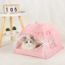 Cozy Winter Cat Tent Bed