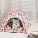 Cozy Winter Cat Tent Bed